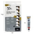 Metallic Acrylic Paint Intro Set Premium 8pc x 18ml - Image 4