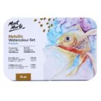 Metallic Watercolour Cake Set in Tin Premium 21pc