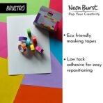 BRUSTRO Neon Burst Washi Tapes | Set of 7 | 15 mm x 5 mtrs | Low Tack Adhesive - Image 2