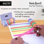 BRUSTRO Neon Burst Washi Tapes | Set of 7 | 15 mm x 5 mtrs | Low Tack Adhesive - Image 3