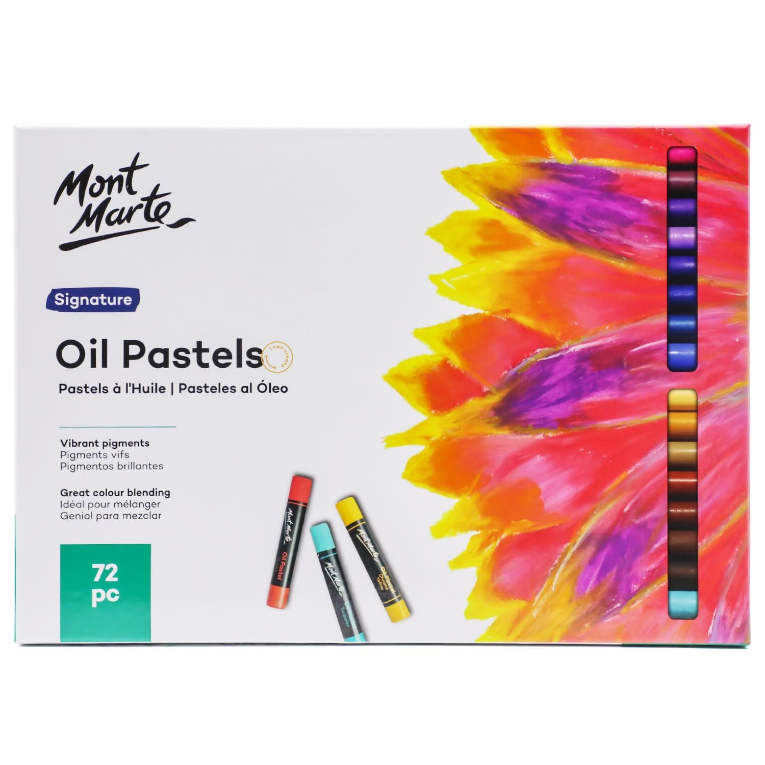 Oil Pastels Signature 72pc (F1) Mont Marte Oil Pastels, Signature 72pc - Image 1