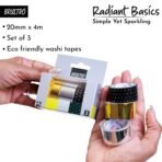Brustro Radiant Basics Washi Tape – Simple Yet Sparkling (Set of 3) - Image 2