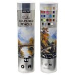 Brustro Studio Colour Pencil Set 24 in a Metal Tube| 3mm Lead,Pre-Sharpened