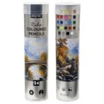 Brustro Studio Colour Pencil Set 24 in a Metal Tube| 3mm Lead,Pre-Sharpened
