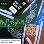 BRUSTRO White Gel Pen Pack of 12. (1MM tip) - Image 3
