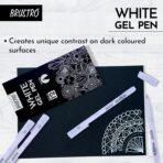 BRUSTRO White Gel Pen Pack of 12. (1MM tip) - Image 4