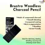 Brustro Woodless Charcoal Pencil Set of 6 (3 Soft, 2 Medium, 1 Hard) - Image 3