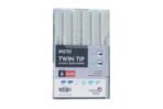 BRUSTRO Twin Tip Alcohol Based Marker Set of 6 (Blues)