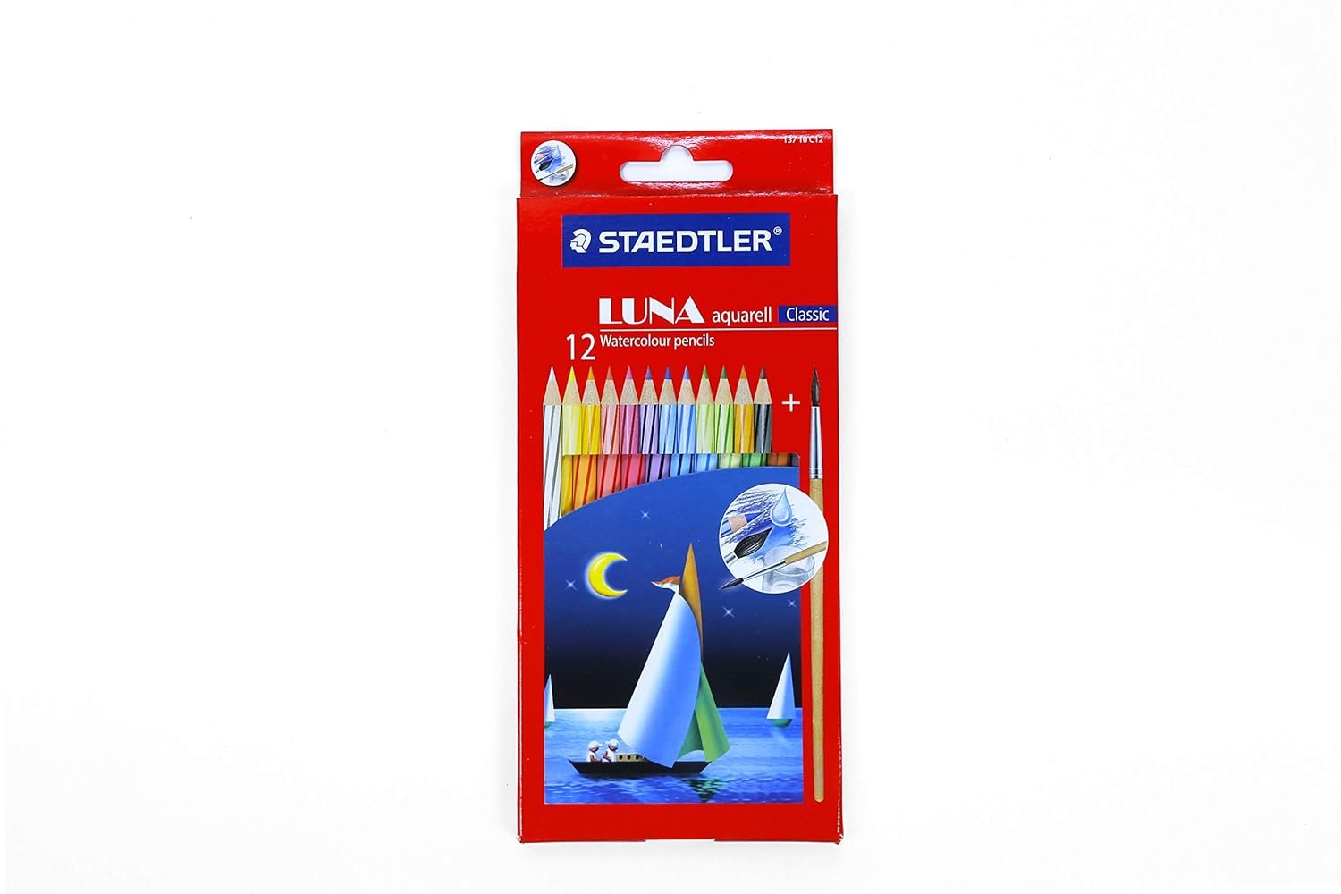 12 wc pencilsA Staedtler Luna Water Colour Pencil Set - Pack of 12 - Image 1