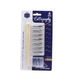 Keep Smiling Calligraphy Nib Set – 8 Pieces, 7 Nibs, Lacquered Wooden Handle