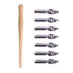 Keep Smiling Calligraphy Nib Set – 8 Pieces, 7 Nibs, Lacquered Wooden Handle - Image 2
