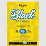 Scholar 300 Gsm Black Paper, A4 - Loose Sheets (BPL4)