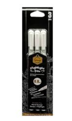 Keep Smiling White Highlight Gel Pen 0.8 mm (Set of 3)