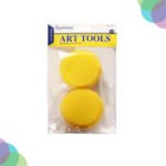 Keep Smiling Yellow Sponge Round Set of 2