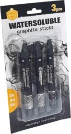 Keep Smiling Water Soluble Graphite Sticks (Set of 3), 2B, 4B, 6B
