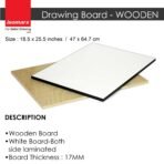 Isomars Drawing Board Both Side Laminated White  - A2 (18.5 x 25.5 Inch) Size