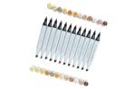 BRUSTRO Twin Tip Alcohol Based Marker Sets Earth Tone (12) - Image 2