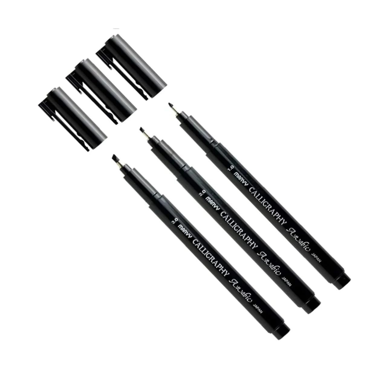 green caligr Marvy Uchida Arabic Calligraphy Pen set of 1.0mm, 2.0mm, 3.0mm, (Red) - Image 1