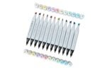 BRUSTRO Twin Tip Alcohol Based Marker Set of 12 - Pastel Tones - Image 4