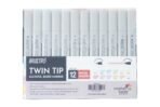BRUSTRO Twin Tip Alcohol Based Marker Set of 12 - Pastel Tones