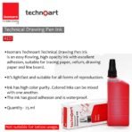 Isomars Technoart Technical Drawing Pen Ink, waterproof- Red - Image 3