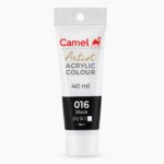 Camel Artist Acrylic Colours Individual tube of Black (016) in 40 ml