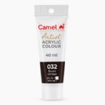 Camel Artist Acrylic Colours Individual tube of Burnt Umber (032) in 40 ml