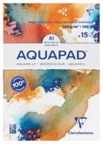 Clairefontaine Goldline AQUAPAD Watercolor Paper Medium FINE Grain, 300GSM-A1, 15 Sheets