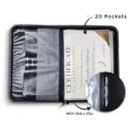 Solo Portfolio Bag- 20 POCKETS For Certificates, Documents Holder, ZB016-BLACK - Image 2