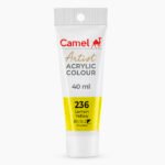 Camel Artist Acrylic Colours Individual tube of Lemon Yellow (236) in 40 ml