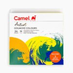 Camel  Artist  Gouache  Colours  Assorted  pack  of  24  shades with  Brushes (FREE camel premium sketch book A4)