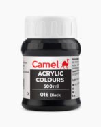 Camel Acrylic Colours Individual bottle of Black in 500 ml