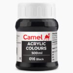 Camel Acrylic Colours Individual bottle of Black in 500 ml