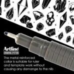 Artline Drawing System Technical Pens Pack of 6 | Black Colour - 0.1mm, 0.2mm, 0.3mm, 0.5mm, 0.05mm, 0.8mm Fine Tips - Image 2