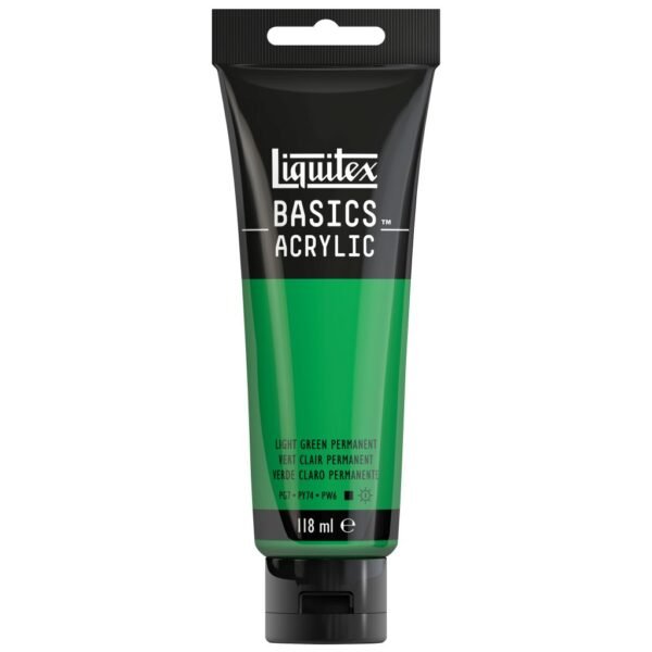Liquitex Basics Acrylic Colour - Tube of 118 ML - Light Green Permanent (312)