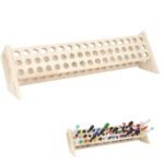 Isomars Wooden Marker, Crayon & Pen Stand (MSC-L)– 51-Hole Organizer Rack (46 x 8 cm) – Ideal for Artists, Students & Hobbyists