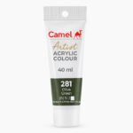 Camel Artist Acrylic Colours Individual tube of Olive Green (281) in 40 ml