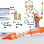 Pilot V Board Master Marker Pen 6mm Tip, Orange - Image 4