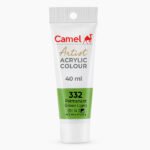 Camel Artist Acrylic Colours Individual tube of Permanent Green Light (332) in 40 ml