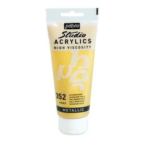 Studio Acrylics- Gold Pebeo Studio Acrylics 100-ML - Acrylic Paint - Iredescent Gold - Image 1