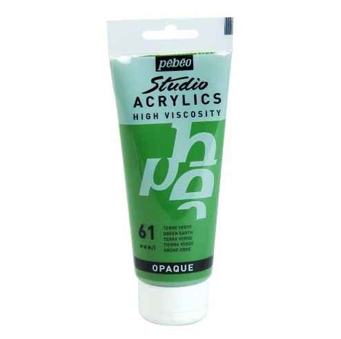 Studio Acrylics- Green Pebeo Studio Acrylics 100-ML - Acrylic Paint - Green Earth - Image 1